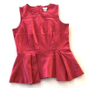 H&M Womens Pink Suede Peplum Top